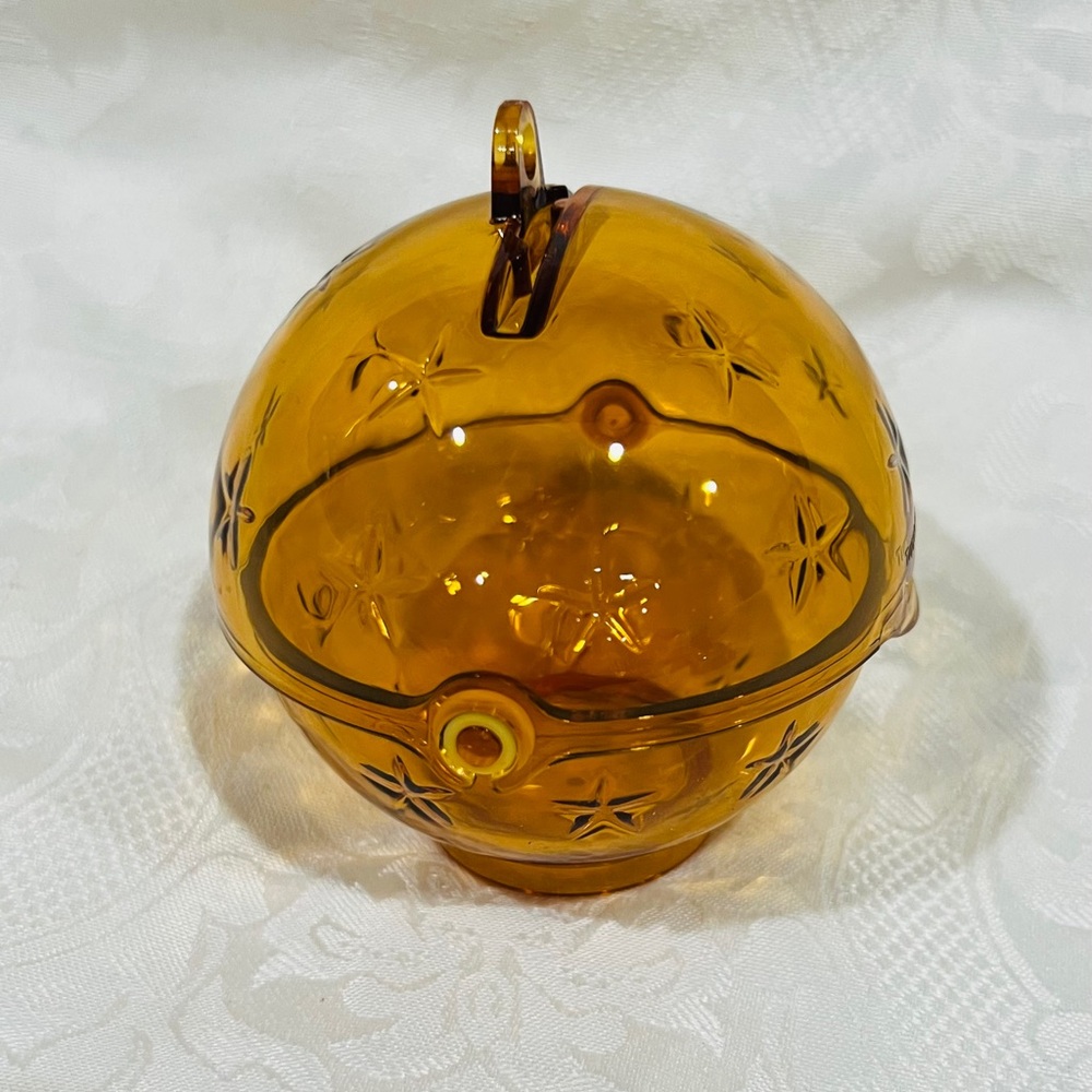 NEW (NIP) Tupperware Amber Star-Patterned Ornament Candy Dish w/ Hinged Cover - Picture 4 of 14